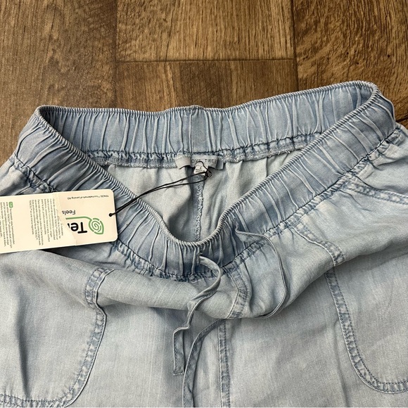 LOVE TREE Tencel Drawstring Lightweight Soft Cargo Jogger Pants Size L Blue - Picture 2 of 6